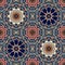 Seamless geometric pattern with stylized lotus and flowers mandalas. Indian, persian, moroccan motives.