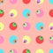 Seamless geometric pattern vector design background with fish eye looking colorful circle shapes