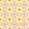 Seamless geometric retro pattern with flowers