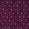 Seamless geometric rose gold polygons pattern. Metallic golden hexagon abstract purple textured background