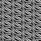 Seamless geometric striped pattern. Wavy and rippled black and white lines. Vector illustration.