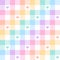 Seamless geometric vector pattern for Valentines Day with hearts. Gingham tartan check plaid vector for gift paper, tablecloth.
