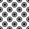 Seamless Geometrical Black Flower Repeated Design On White Background