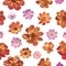 Seamless Gilded Pink Flowers