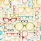 Seamless glasses pattern in vintage style