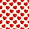 Seamless glossy red heart background pattern