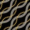 Seamless gold and silver chains pattern. Repeat design.