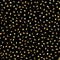 Seamless gold star confetti rain festive pattern effect. Golden volume stars falling down isolated on black background