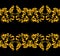 Seamless Golden Baroque Luxury Design on Black Background. Vintage Style Pattern Ready for Textile and Silk Print.