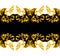 Seamless Golden Baroque with Versace Design on Black and White Background. Vintage Style Pattern Ready for Textile and Silk Print.