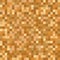 Seamless golden brown pixel mosaic pattern. Pixelated gold metal abstract texture mapping background for various digital applicati