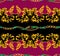 Seamless Golden Chains and Belts Pattern. Repeat Antique Decorative Baroque for Decor, Fabric, Prints, Textile. with Dark Pink and