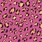 Seamless golden glitter leopard pattern