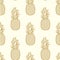 Seamless golden pineapple pattern. vector