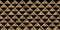 Seamless golden triangle checker mosaic pattern. Vintage abstract gold plated relief sculpture on black background