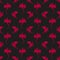 Seamless gothic pattern made up of red dragons and wyverns on the black background.