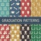 Seamless Graduation Celebration Pattern Background Set