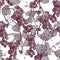 Seamless grapes background.Hand drawn illustration