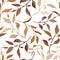 Seamless graphic pattern with florals in trendy beige neutral colors. greenery paper. Hand drawn florals repeat pattern