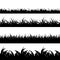 Seamless grass black silhouette vector set