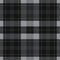 Seamless gray, black tartan - white stripes