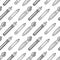 Seamless grayscale pattern with pens, brushes and pencils