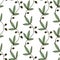 Seamless Green Floral Pattern With Olive Branches