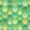 Seamless green texture with a bright 3D circles of various light green