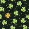 Seamless green watercolor clover pattern. Vector background for Saint Patrick`s Day.