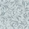 Seamless grey and white floral pattern.