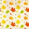 Seamless grunge background with flying autumn leaves