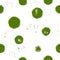 Seamless grunge monochrome pattern with green polka dots