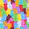 Seamless gummy bears candies background