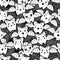 Seamless halloween kawaii cartoon pattern with