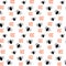 Seamless Halloween pattern of spiders and orange design elements. Repeating texture. Template.