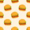 Seamless hamburger cartoon pattern