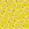 Seamless hand drawing swans pattern. trandy yellow background wi