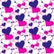 Seamless  hand drawn heart pattern. Repetitive background
