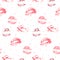 Seamless hand drawn hearts and lipstick kisses wallpaper pattern