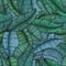 Seamless hand drawn pattern with banana leaves tropical texture botanic vector illustration