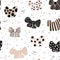 Seamless hand drawn pattern with bows. Fashion trendy texture.Great for fabric and textile. Vector Illustration