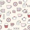 Seamless hand drawn teatime background