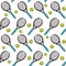 Seamless hand drawn tennis pattern