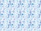 Seamless hand painted watercolor triangle torn paper cool winter blue geometric stained-glass mosaic pattern background