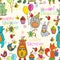 Seamless Happy birthday cartoon background