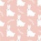 Seamless hare pattern. Cute little Bunny on a pink background. Cute rabbit design for fabric and decor