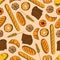 Seamless healthy bakery products retro pattern