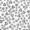 Seamless heart pattern. Many hearts. Simple black and white pattern. Background for valentines day, love. For prints, invitation,