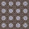 Seamless hearts circular pattern brown mauve