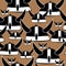 Seamless helm knight pattern on brown